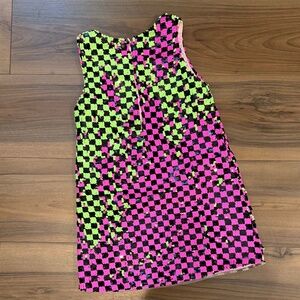 Lola & the Boys reversible sequin dress checker print size 4